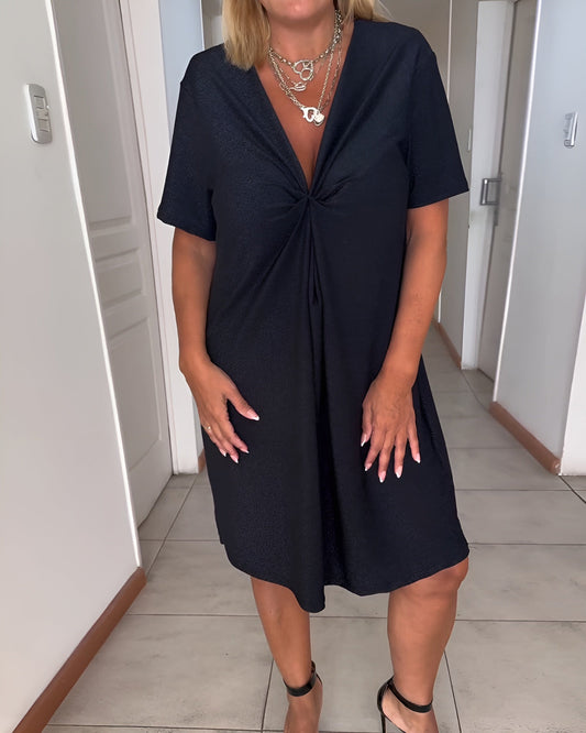Avery | Women's V Neck Tummy Control Ruched Dress Evening