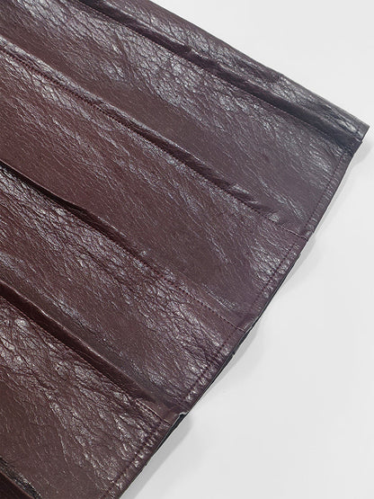 Loose Elastics Pleated Solid Color Zipper Skirts Bottoms