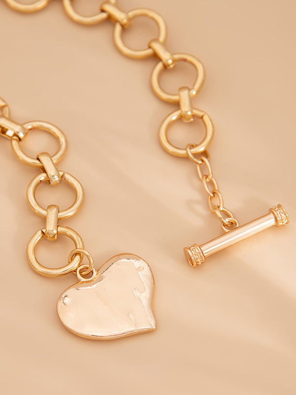 Normcore Chains Geometric Heart Shape Necklaces Accessories