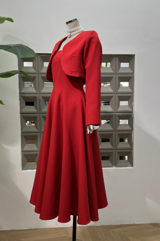 Cora Cropped Jacket + Midi Dress Set