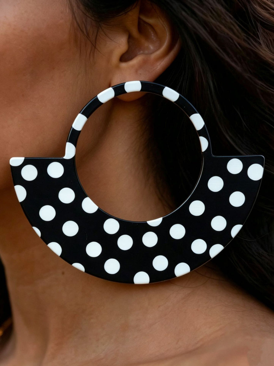 Polka-Dot Geometric Earrings Accessories
