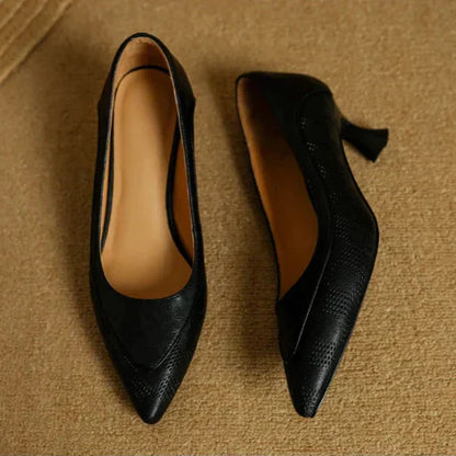 Paloma | Women's Pointed Toe Kitten Heel Pumps Slip On Mid Heel