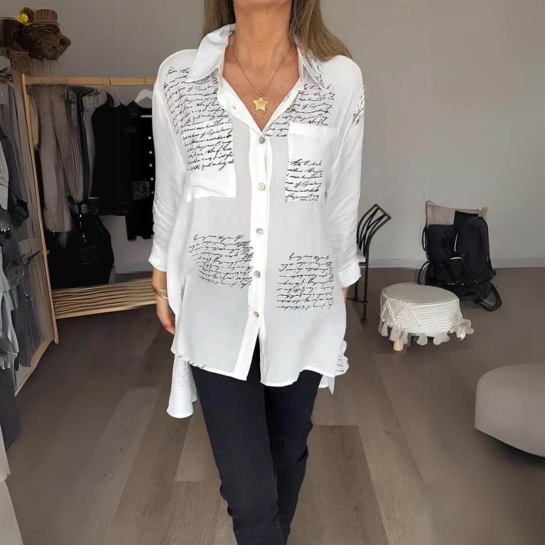 Carla™ | Handwritten Button-Up Shirt