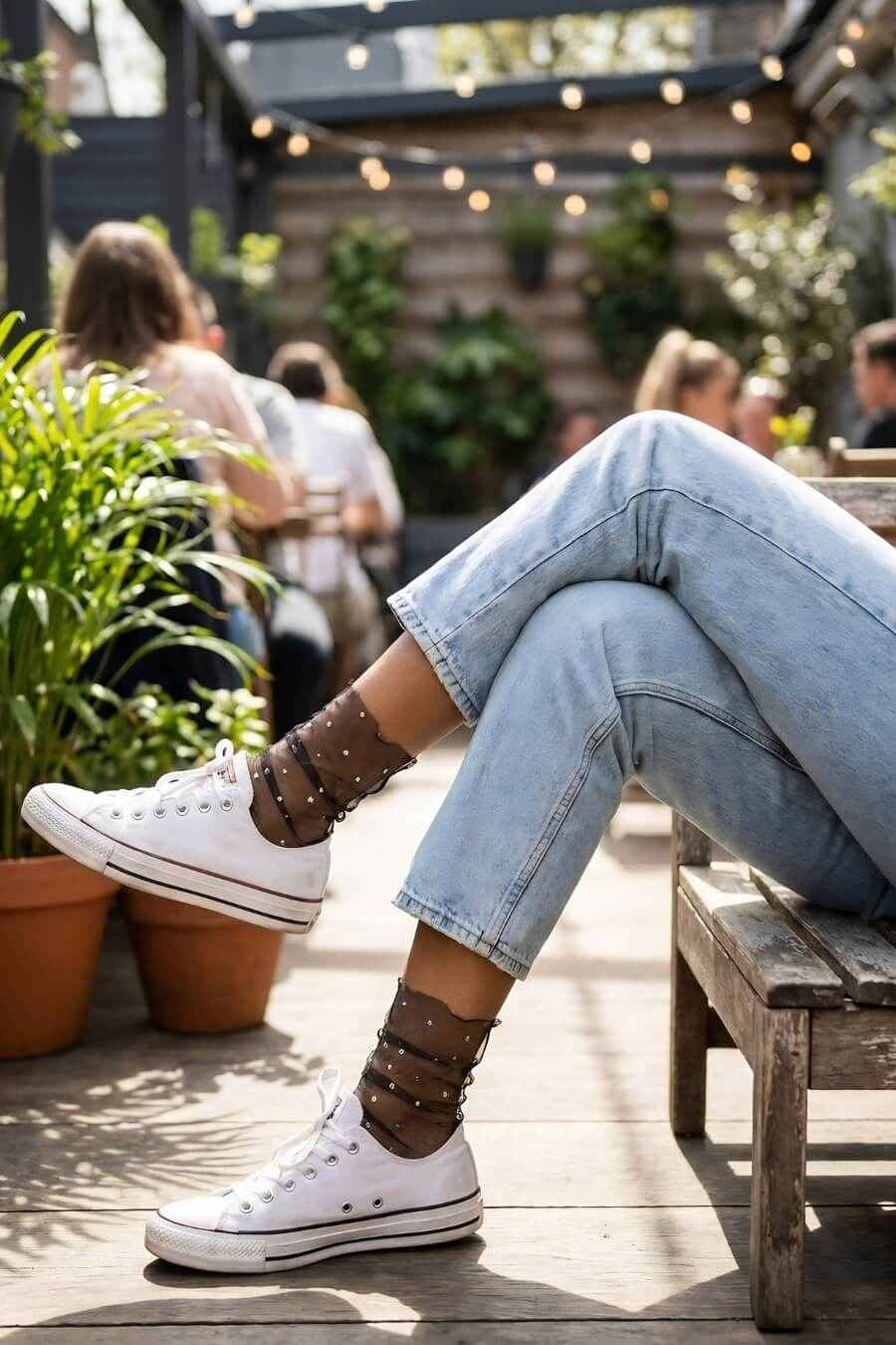3-Pack Star Soft Tulle Mesh Sheer Socks