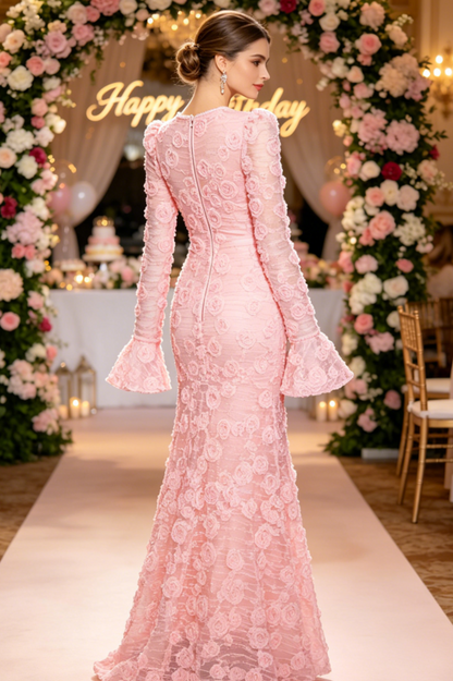 Grace 3D Rose Mermaid Maxi Dress