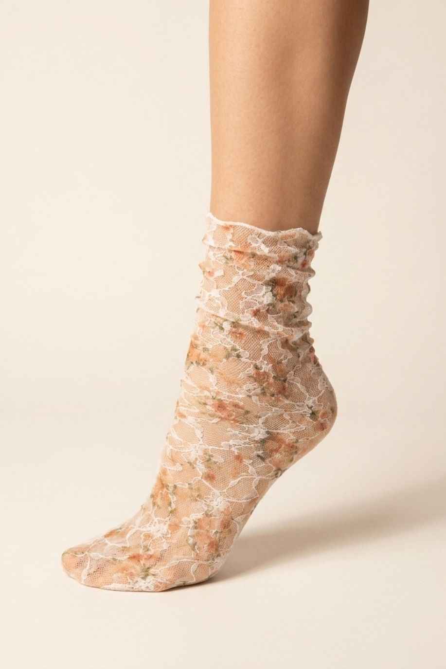 Floral Mesh Sheer Socks