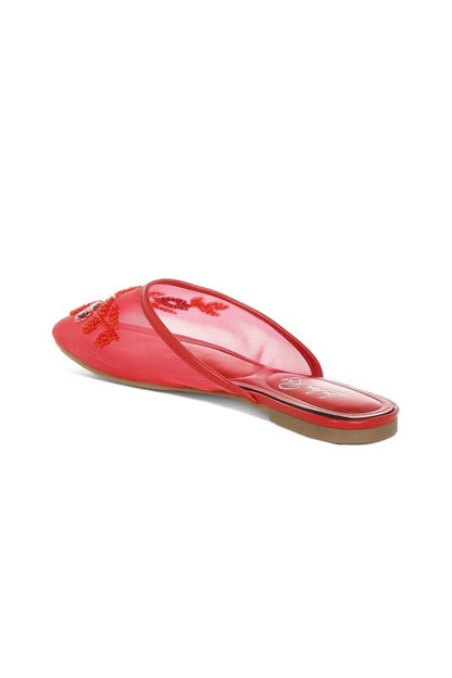 Nahra Mesh Sequin Beaded Mules