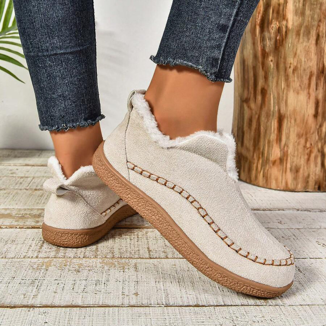 Sab™ | Warm Fur Lined Slip-On Ankle Boots with Anti-slip Thick Sole