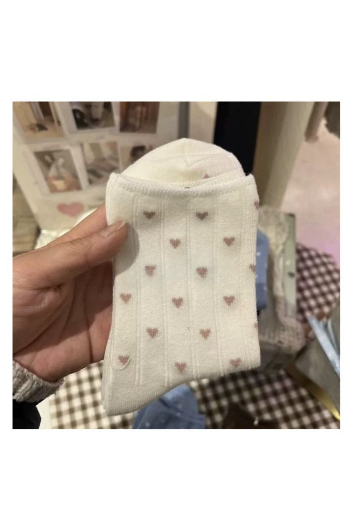 Soft Allover Heart Crew Socks