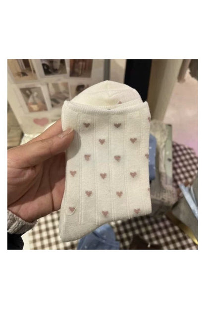 Soft Allover Heart Crew Socks