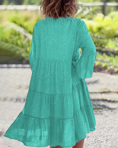 Sage | Women's Boho Flowy Loose Fit Draped Dress