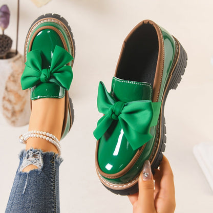 Demi | Women's Bow Loafers Platform Slip On Shoes