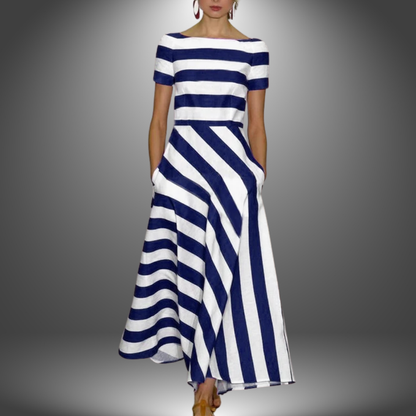 Marcia™ | Handcrafted Striped Maxi Dress