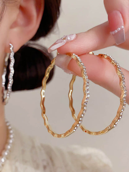 Normcore Geometric Rhine Stones Earrings Accessories