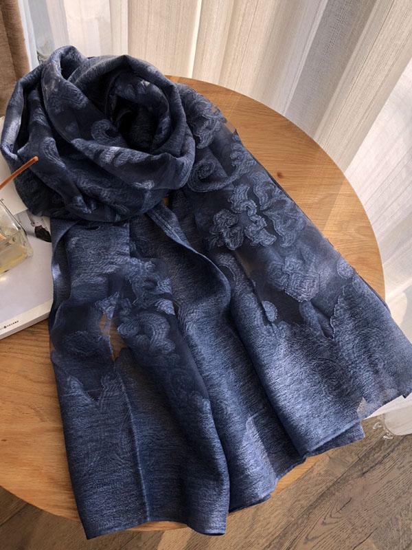 Écharpe châle simple en tissu de soie imitée 