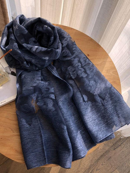 Écharpe châle simple en tissu de soie imitée 