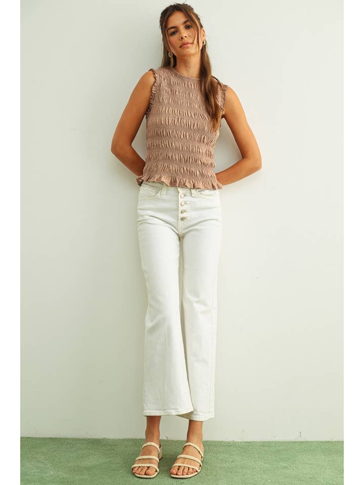 Sleeveless with All Over Smocking Top