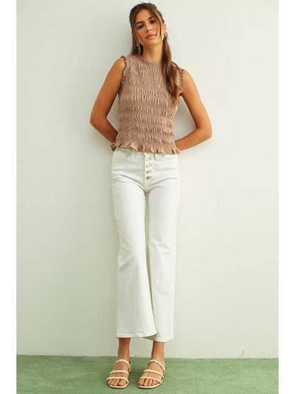 Sleeveless with All Over Smocking Top