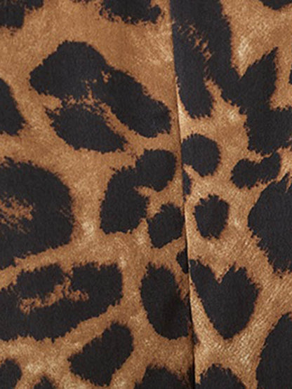 Batwing Sleeves Loose Leopard Round-Neck T-Shirts Tops