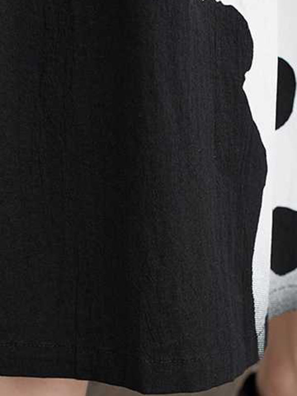 Loose Elasticity Pleated Pockets Polka Dot Printed Ruffled Split-Joint Skirts Bottoms