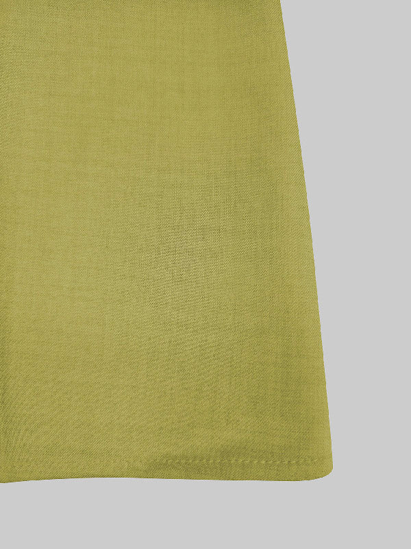 Robe longue trapèze ample à poches plissées, fermeture éclair fendue et col rond 