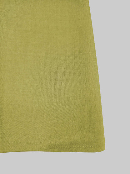 Robe longue trapèze ample à poches plissées, fermeture éclair fendue et col rond 