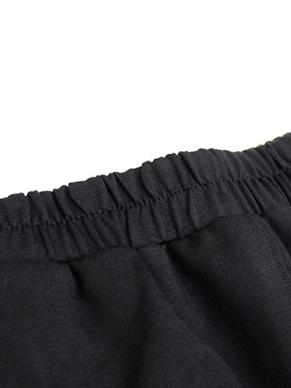 Pantalon décontracté à deux couleurs unies et irrégulières, création originale 