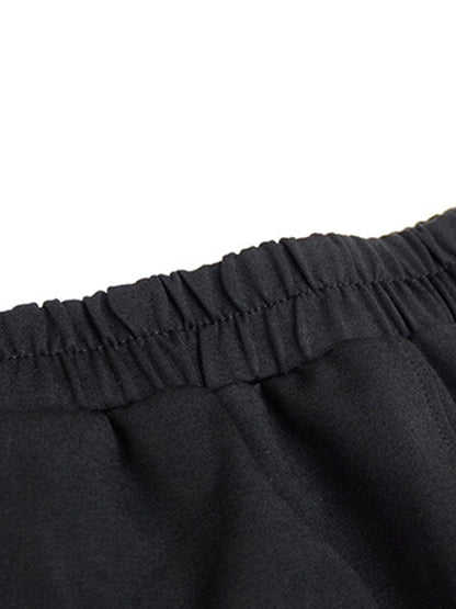 Pantalon décontracté à deux couleurs unies et irrégulières, création originale 