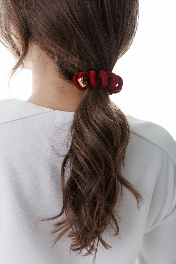 Maroon Spiral Elastic