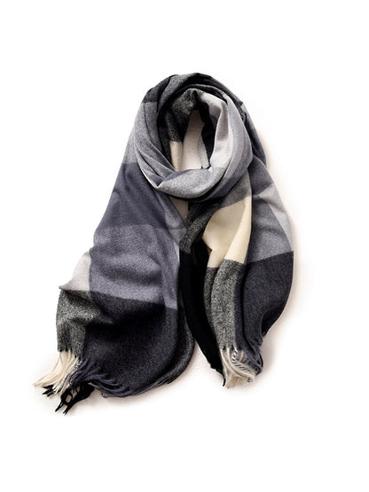 Keep Warm Plaid Tasseled Shawl&Scarf