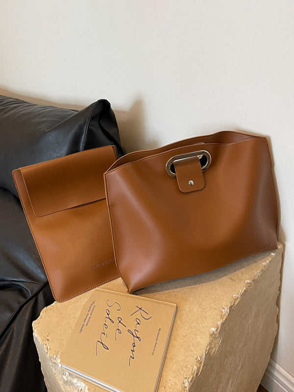 Two-Piece Set Hollow Solid Color Bags Accessories Handbags
