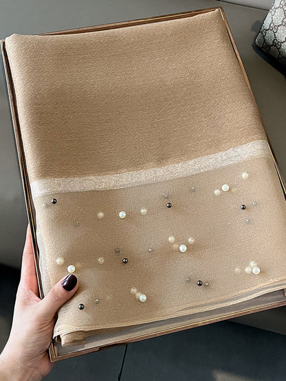 Sun-Protection Beaded See-Through Shawl&Scarf