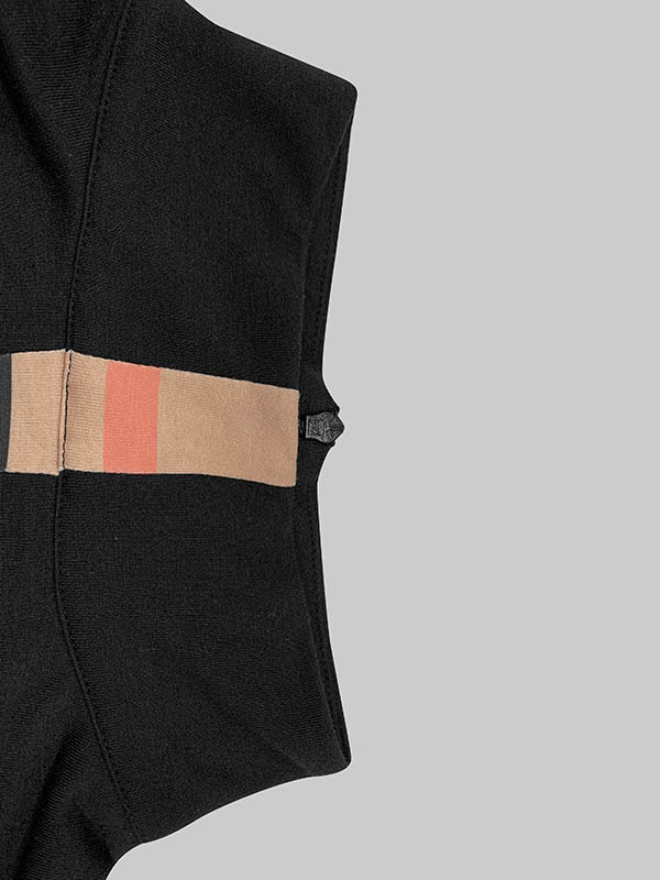 Long Sleeves Loose Contrast Color Printed High Neck T-Shirts Tops