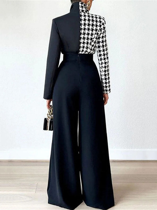 High Waisted Loose Pleated Split-Joint Pants Trousers