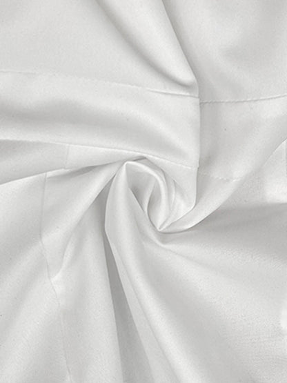 Loose Puff Sleeves Buttoned Flower Print Split-Joint Lapel Blouses&Shirts Tops