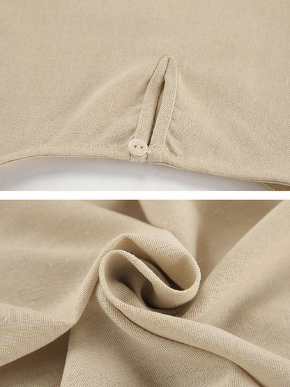 Loose Elasticity Solid Color Split-Joint Round-Neck Vest + High Waisted Split-Side Pants Two Pieces Set