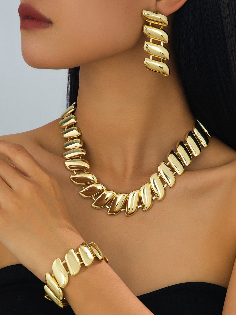 Solid Color Geometric Necklaces Accessories Drop Earrings Bracelet Accessories