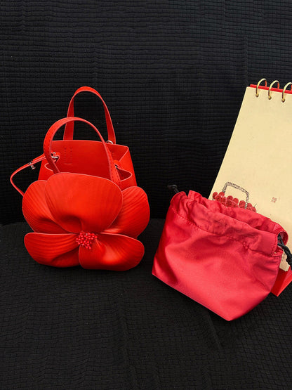 Solid Color Flower Shape Satchels Handbags