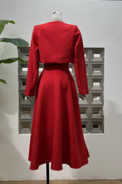 Cora Cropped Jacket + Midi Dress Set