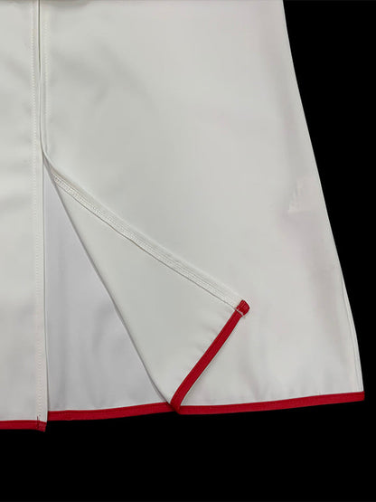 Robe longue moulante à manches longues et col en V profond, couleur contrastée, plissée et élastique 