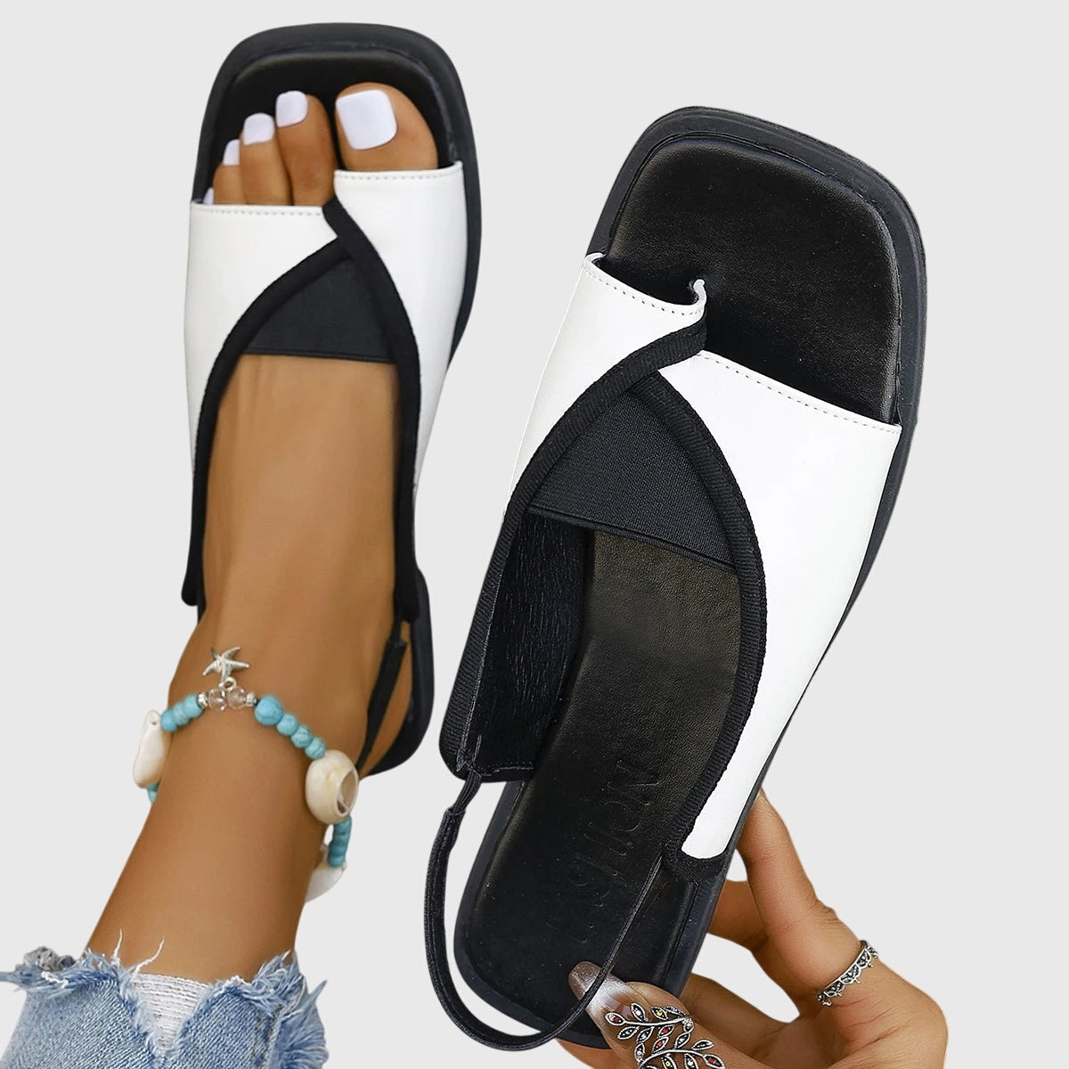 Mila | Women's Slingback Flat Sandals Open Toe Summer Shoes