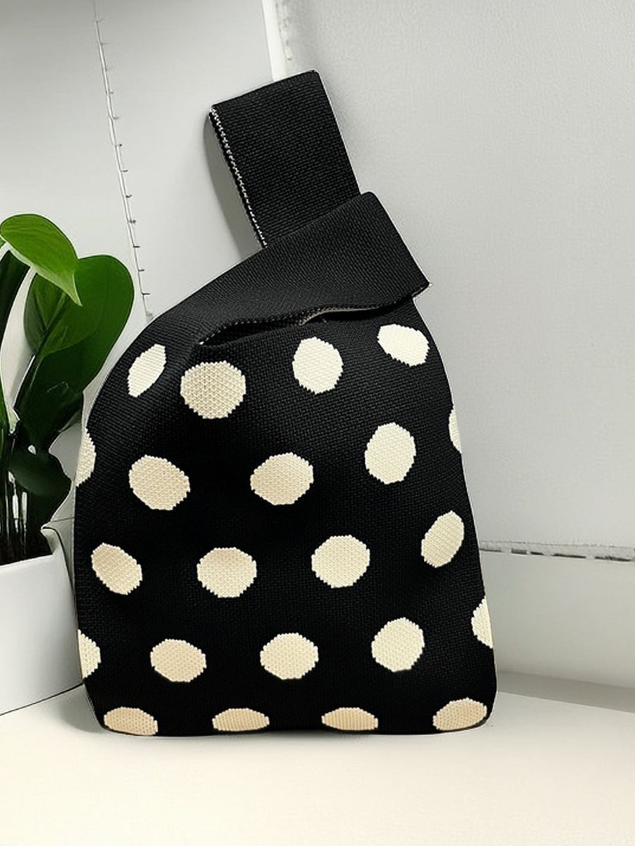Polka-Dot Contrast Color Satchels Bags