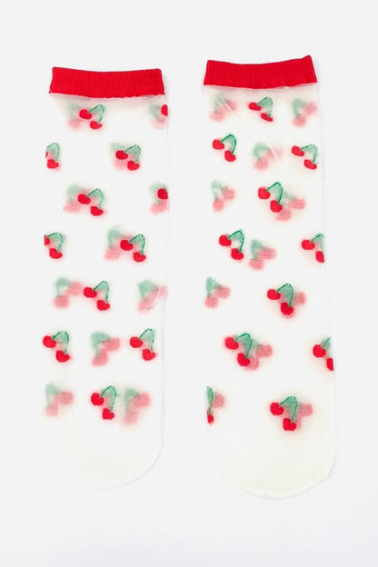 Cherries Fruit Socks