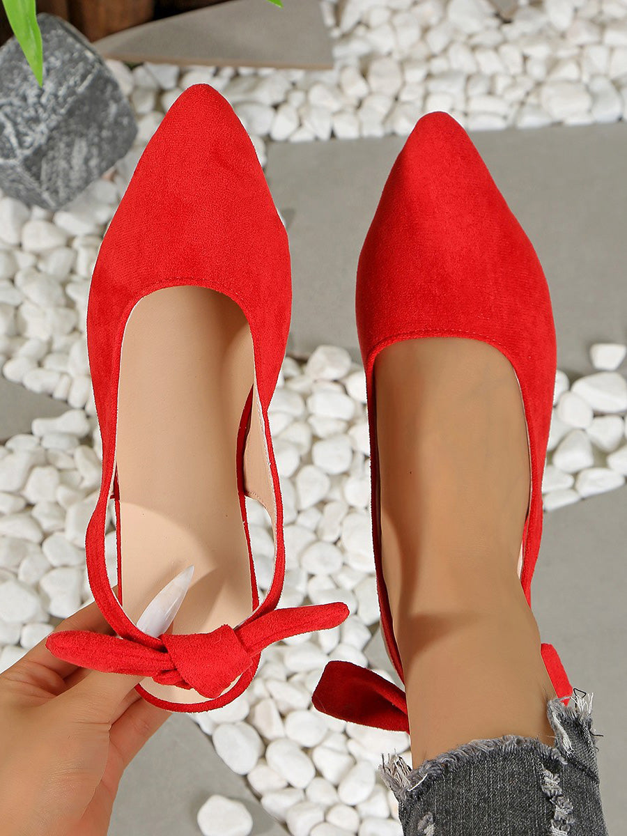 Closed Toe Pointed-Toe Slip-On Flats