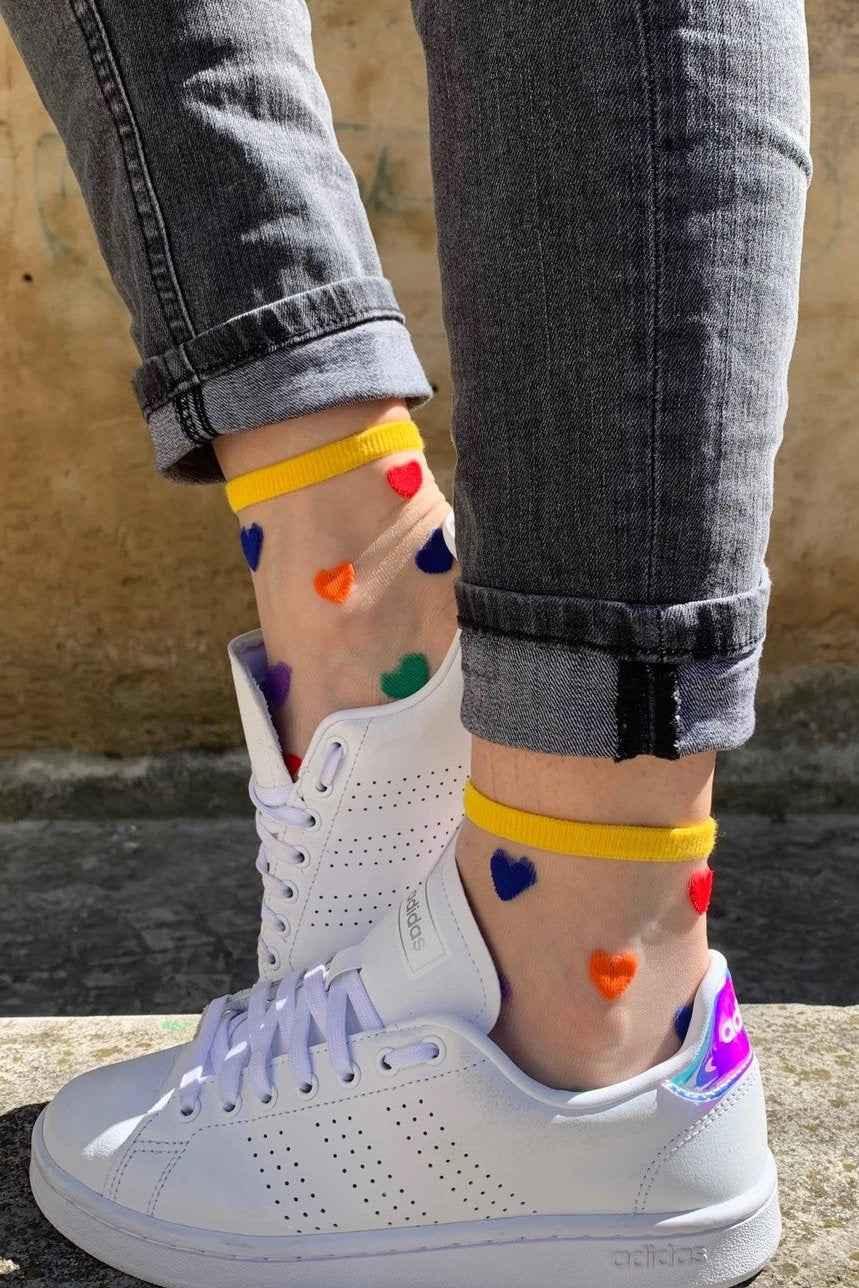 Sheer Ankle Heart Socks