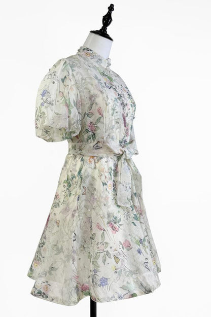 Caroline Floral Print Mini Dress