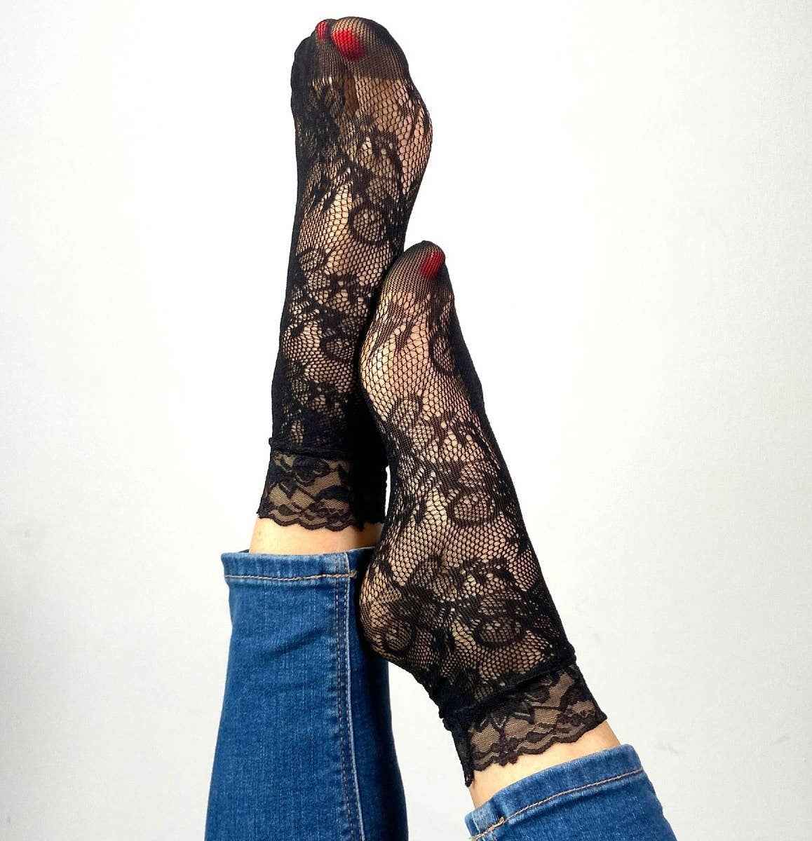 3-Pack Lace and Fishnet Socks