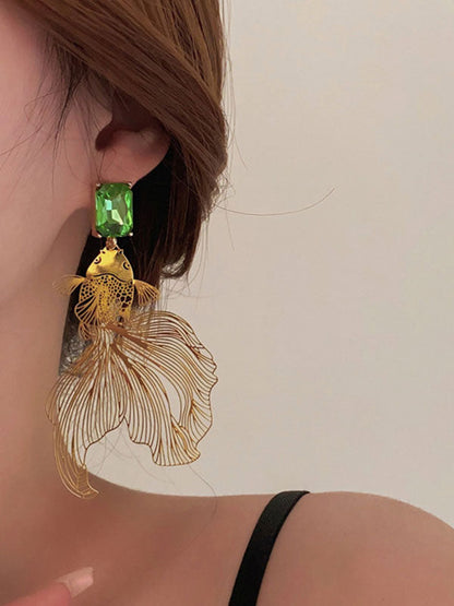 Animal Shape Rhine Stones Drop Earrings