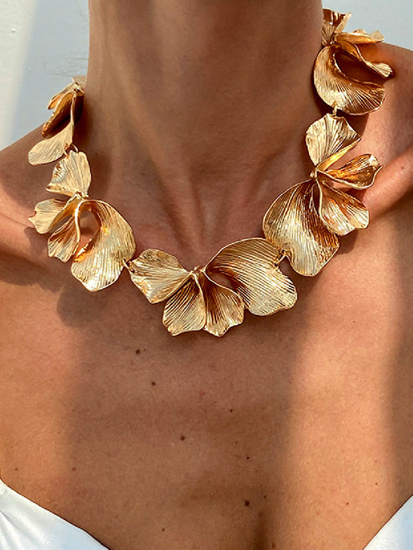 Flower Print Solid Color Necklaces Accessories