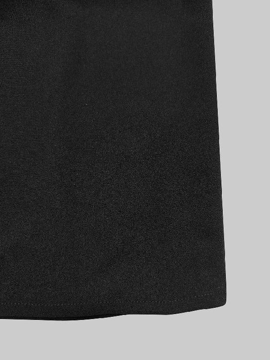 Robe longue moulante à manches longues et col en V profond, couleur unie 